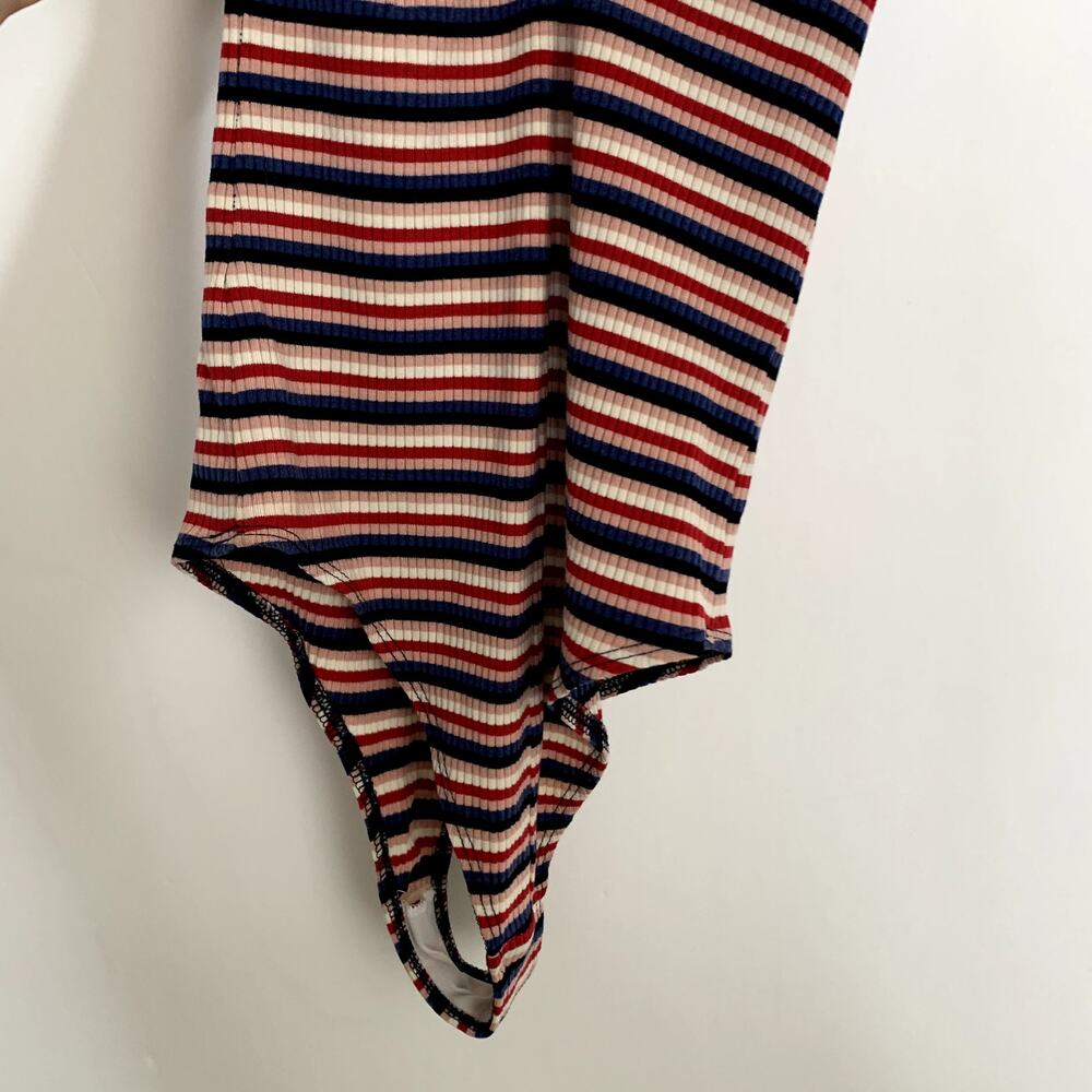 Reformation Bodysuit Red Blue White Stripe Top Womens Small - Picture 3 of 11